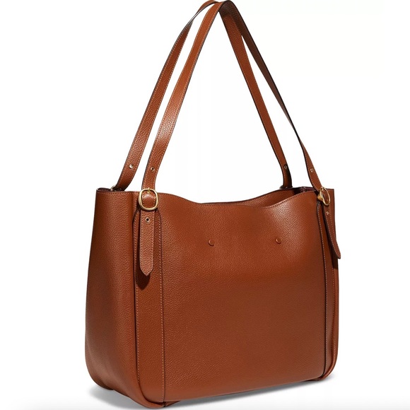 NWT COACH C8353 Alana Pebble Leather Tote - B4/Saddle Color, Dust Bag Included - Picture 2 of 14